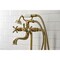 Kingston Brass CCK246K7 Freestanding Clawfoot Tub Faucet Package with Supply Line, Brushed Brass CCK246K7 - alternate 2